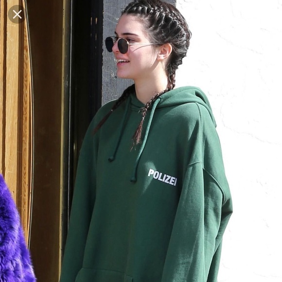 vetements green hoodie